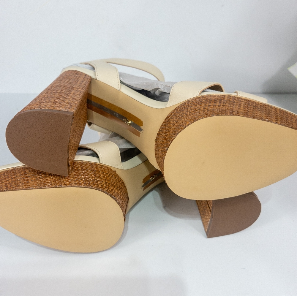 Sam Edelman Kayna Platform High Block Heel Sandal Ivory 8 - Picture 11 of 11